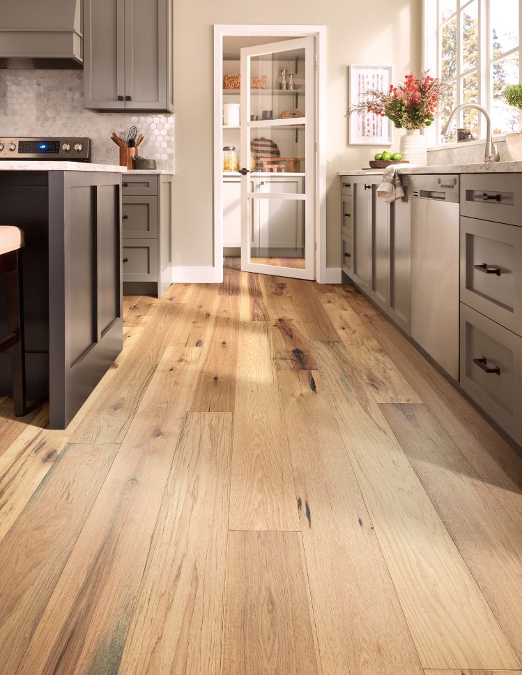 hardwood floors in a bright Hooksett kitchen