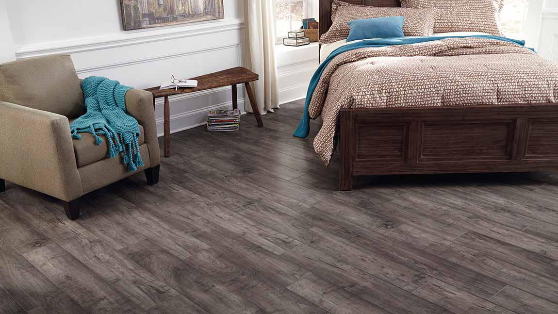 Laminate flooring in a bedroom