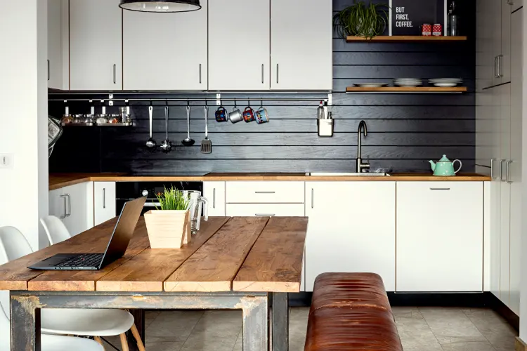 Dolomite backsplash in farm kitchen