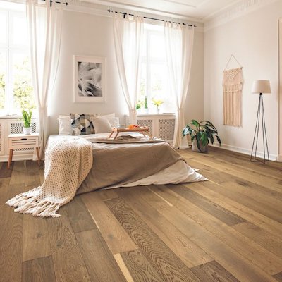 hardwood flooring in a bright new hampshire bedroom